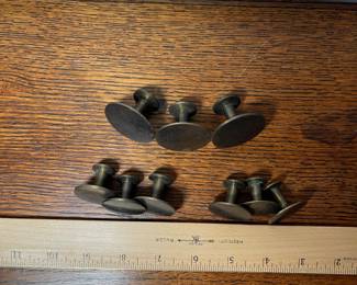 K38 - $20. Vintage brass round drawer knobs mixed sized.