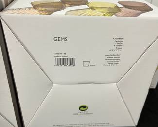 S1 - $100 ALL. NEW IN BOXES. LSA International Colored Tumblers. "Assorted Amber". Designed by Monika Lubkowska - Jonas. Set of 8 - 310 ml & Set of 8 - 560 ml.