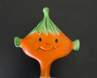 K12 - $45. Vintage Holt Howard pixie ketchup condiment jar. Spoon has been repaired but not very noticeable and blends with the natural crazing. Vibrant colors.