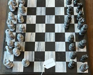 B2 - $50. Marble Chess Set - no box. Measures 13.75" square.