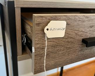 B8 - $40. Pair of Lightweight Nightstands. Measures 16.25" wide x 12" deep x 23.5" tall. Drawers slide easily.