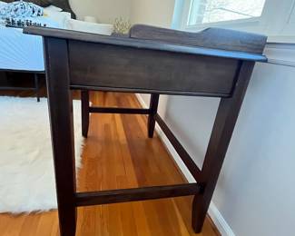 B4 - $50. Small Desk with single drawer. Measures 38" x 24" x 33.25". Pressed wood - very good condition with just a few marks on the top.