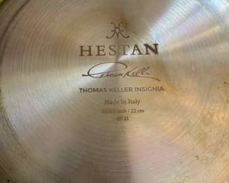 S44 - $350. 3 Pc Hestan Pans. Thomas Keller Insignia 8.5", 11", 12.5". Non Stick.