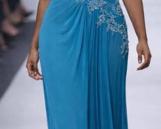 Beautiful ocean blue evening gown