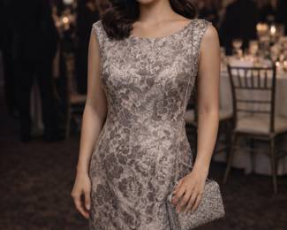 Cocktail dress, silver lace