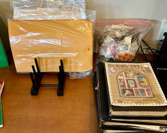 Stamp collection and office supplies