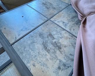Details of patio table top