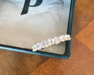 Pavoi ring  14K gold plated over 925 sterling base cubic zirconia 
