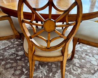 Back view of dining chairs