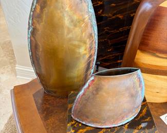 Copper art vases