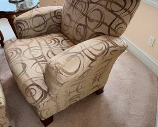 Side view of pair of matching chairs