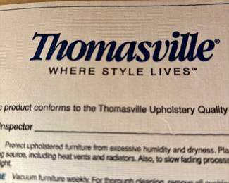 Manufacturers label Thomasville living room curved sofas (2)