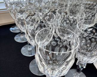 Waterford “Curraghmore”  10 water goblets 9 wines