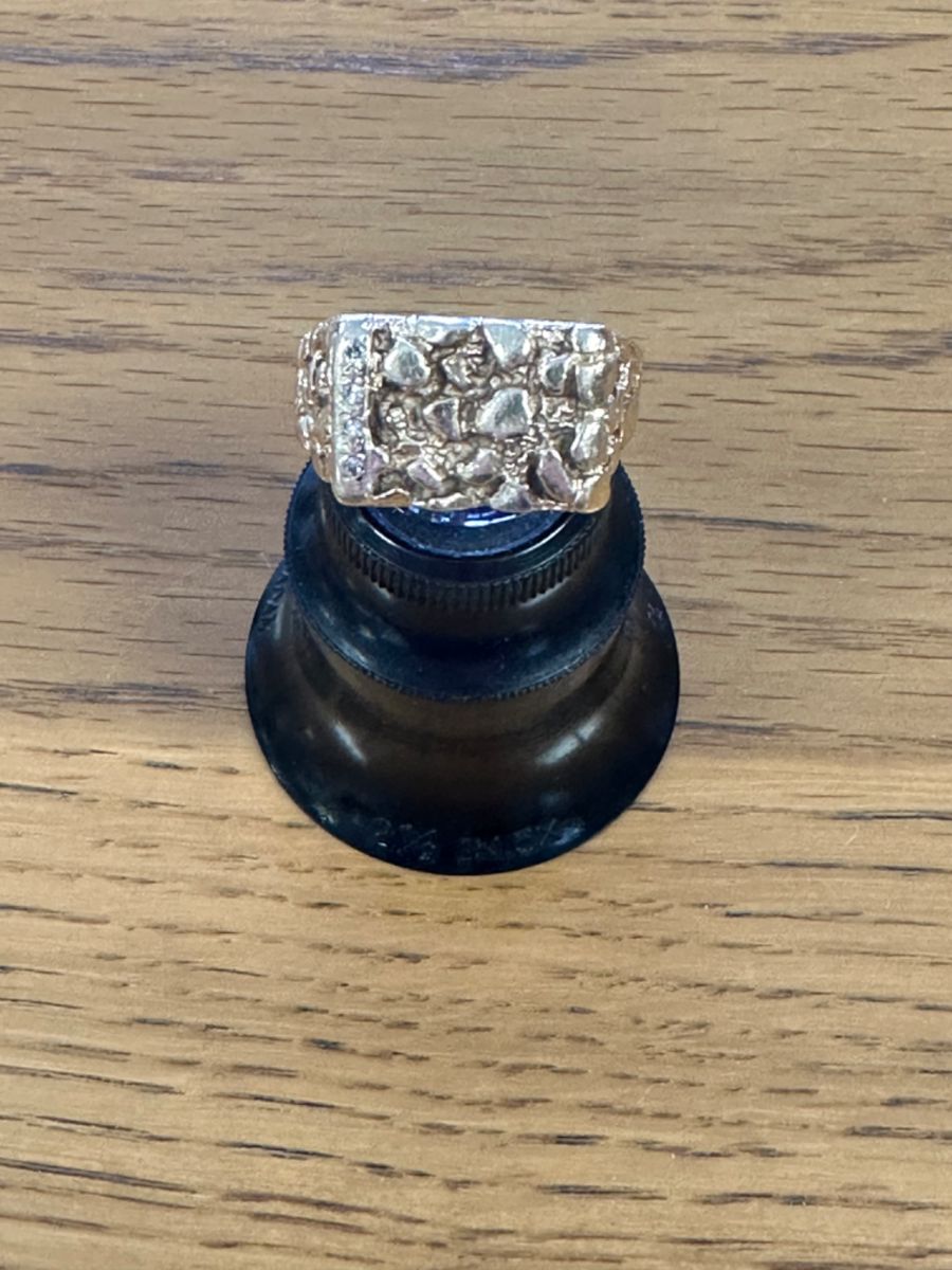 001 14k Mens Gold Nugget Ring