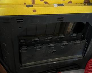 Saw Horse Set and tools in Garage Heavy duty ladder