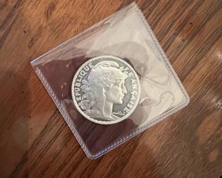 France Francs Silver Coin Marianne de Chaplain