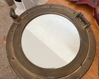 Vintage Brass Ship Porthole Mirror