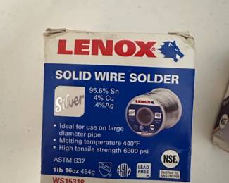 Lenox . Tin or Copper or . Silver Solid Wire Solder