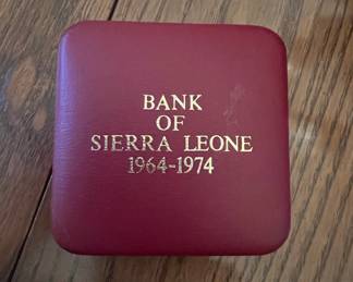 Sierra Leone Leone Silver Proof Coin Bank of Sierra Leone tenth Anniversary