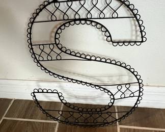 Wire Letter S Wall Decor