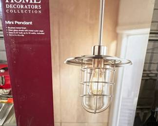 Home Decorators Collection Light Brushed Nickel Fisherman Mini Pendant Light