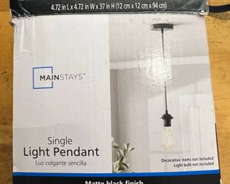Mainstays Customizable Single Light Pendant, Matte Black