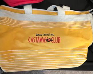Disney Cruise Line Castaway Club Yellow Striped Canvas Tote Bag