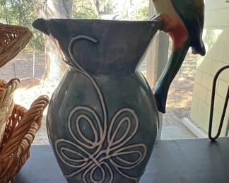 Fitz and Floyd Toulouse Pitcher with Bird Accent