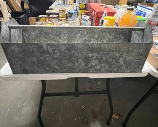 Vintage Galvanized Metal Tool Caddy or Trough