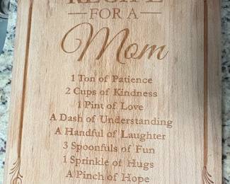 Wooden Recipe for Mom Cutting Board