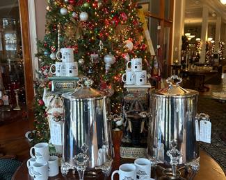 True piece of ‘Classic History’. Silver plated urns used every Sunday Brunch 