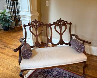 Antique Chippendale type mahogany settee