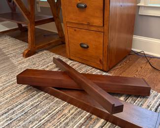 Wooden shelving from Pottery Barn
