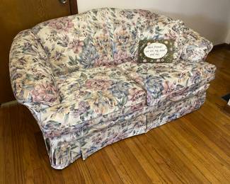 A vintage floral print loveseat/sofa, 1990s. 