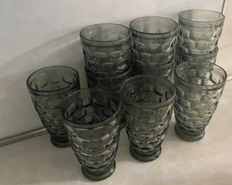  Vintage Federal Glass Yorktown Sundown Gray tumblers. 
