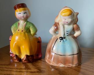  A vintage pair of Dutch boy and girl ceramic planters, 1950s