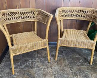 Pair of wicker chairs