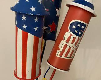 Fourth of July metal yard stakes