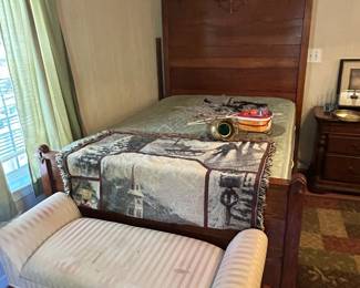 Full size bed frames with mattress. Antique 