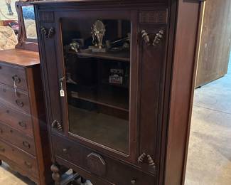 Jacobean Style China Cabinet. Location Shop