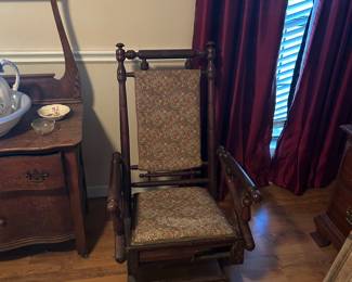 Antique Rocker location back bedroom house 