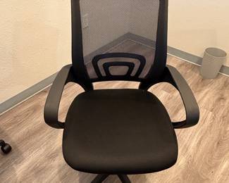 Black rolling desk chair with lumbar support (multiple in stock)