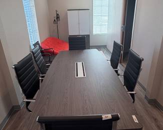 Items are individually priced. Reasonable offers welcome.   All items brand new! Conference Table - $125, Rolling Leather Chairs - $100 each