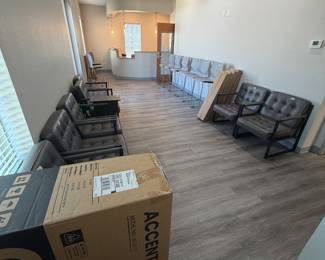 Items are individually priced. Reasonable offers welcome. Waiting room leather chairs - $100 each