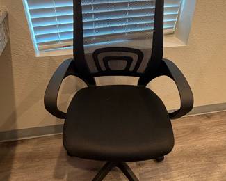 Black rolling desk chair with lumbar support (multiple in stock)