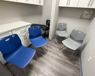 Items are individually priced. Reasonable offers welcome. Accent chairs - $35 each, Rolling table - $40, rolling chair - $25