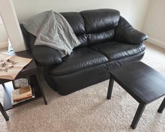 Leather loveseat