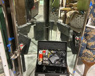 3 Panel Upscale Mirror, Vintage Sewing Machine