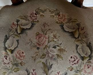 Charming armchair with needlepoint seat & Back