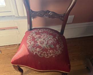 Charming needlepoint seated chair